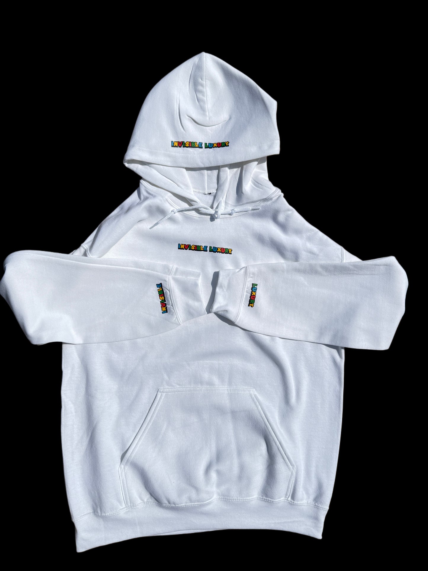 White Hoodie Rainbow