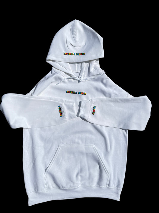 White Hoodie Rainbow